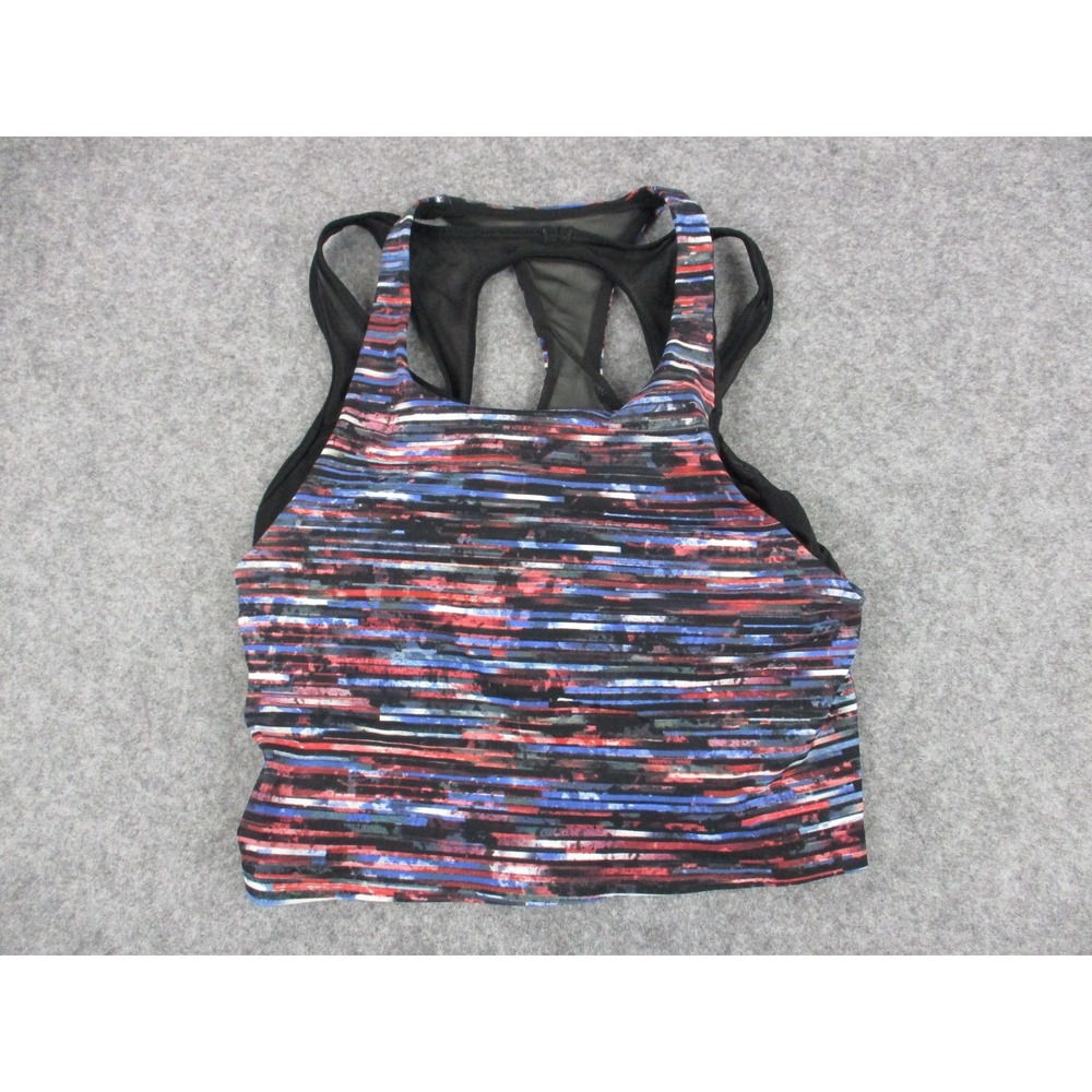 Lululemon Tank Top Womens 6 Red Blue Break Free Built In Bra Shirt Hinshu Alpine